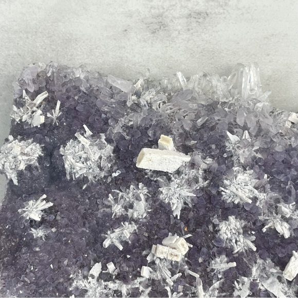 Amethyst Flower Plate With Calcite - Picture 9 of 17